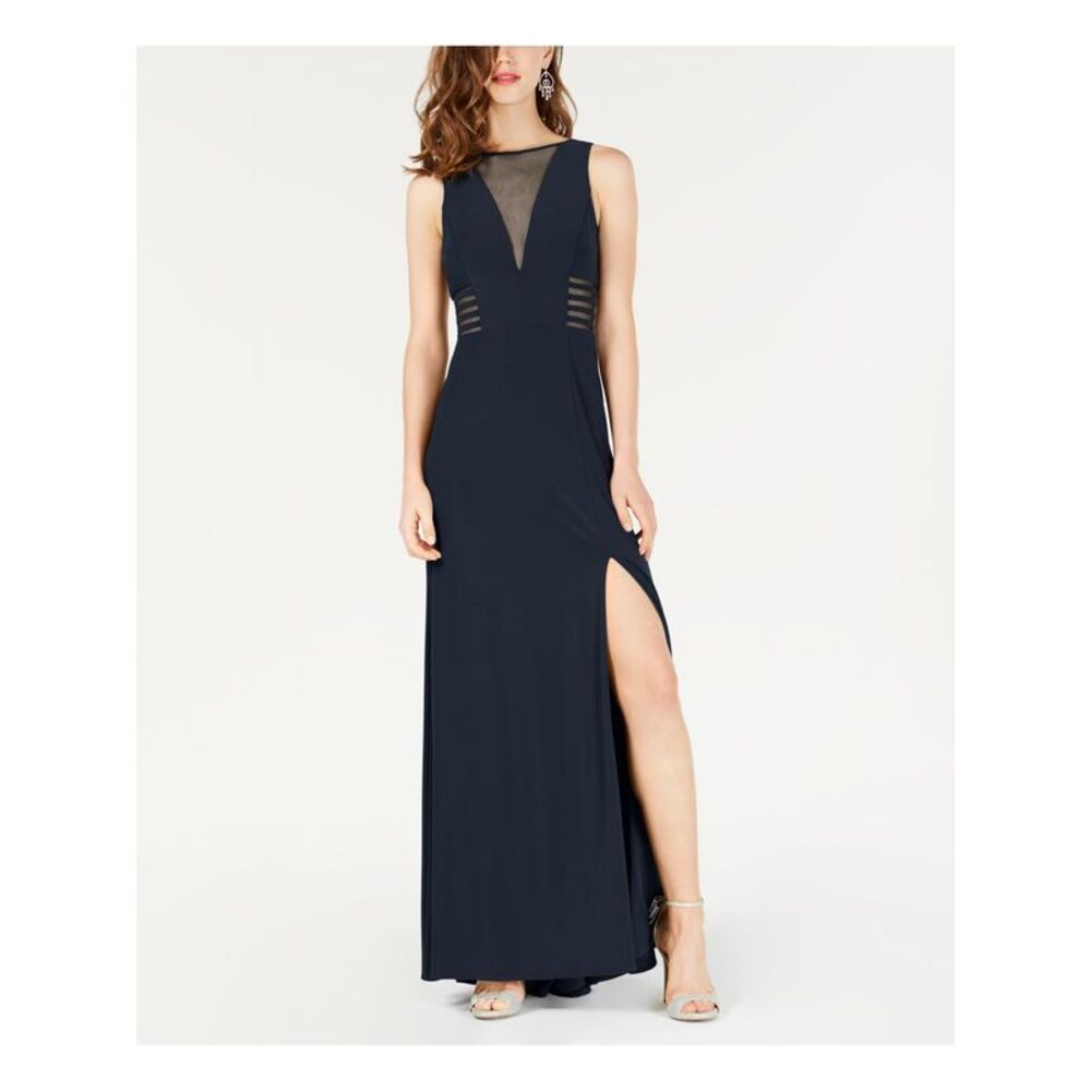 NWT MORGAN & CO Womens Maxi Dress Teal Mesh Sleeveless Formal Juniors 9\10